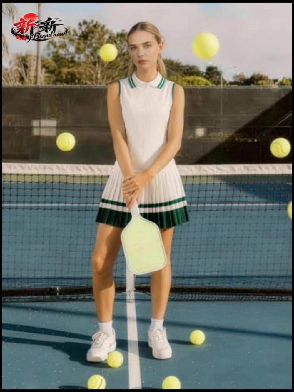 Sleeveless Golf Tennis Pickleball Dress with Built-in Bra & Shorts Pockets - Picture 6 of 7